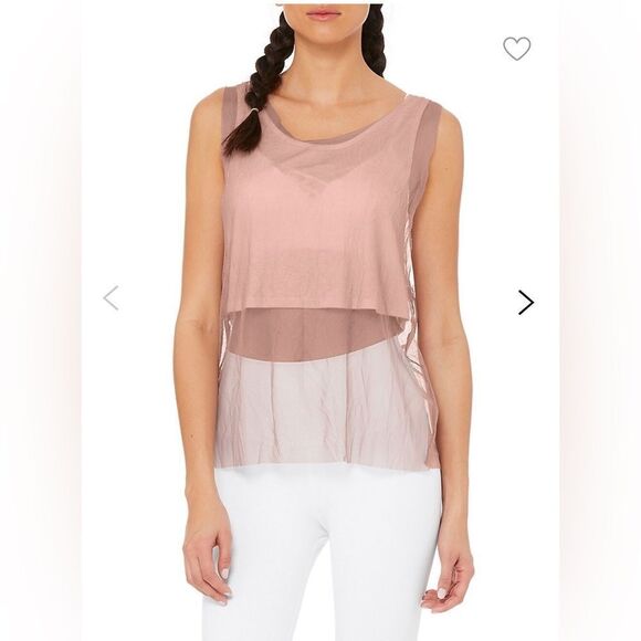 ALO Yoga Pink Mesh Tank Top - Picture 2 of 9